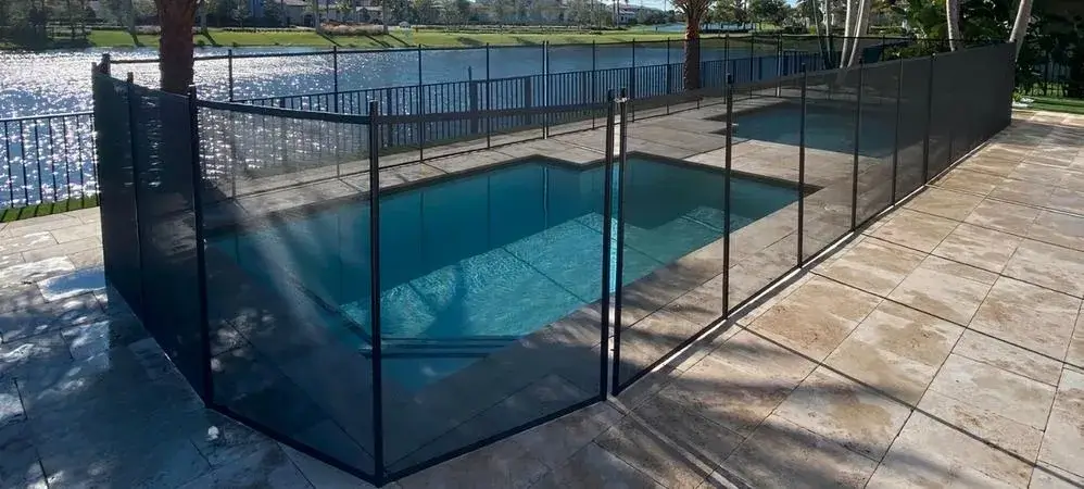 Pool with an aluminium fence in Hobart
