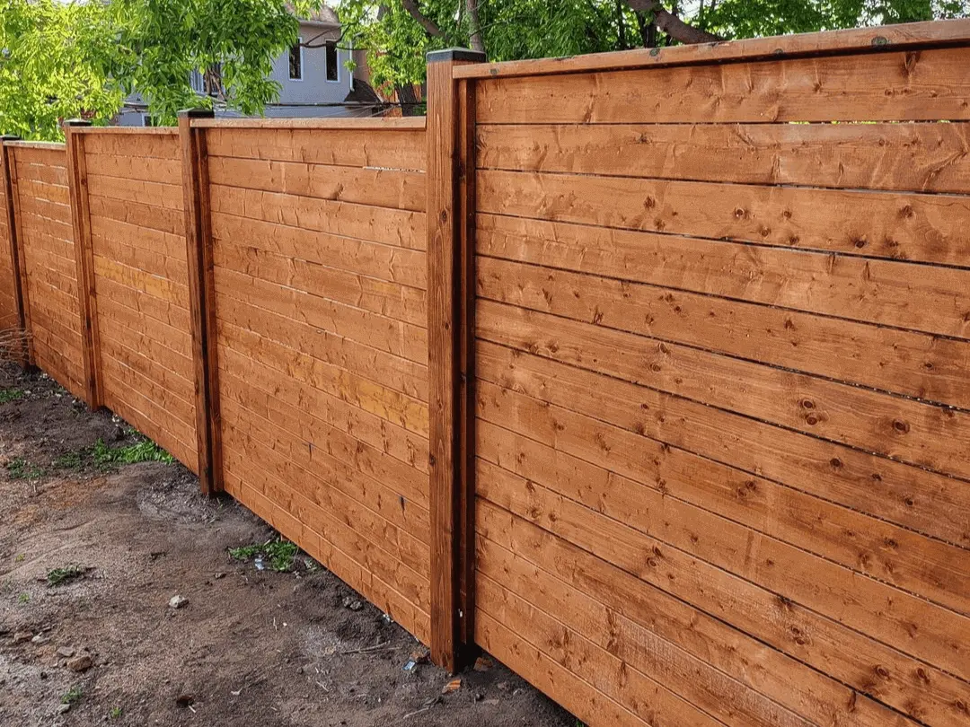 Horizontal timber fence built by A1 Fencing Hobart