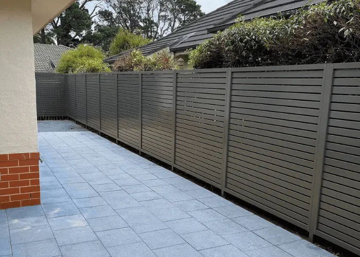 Slat aluminium fence built by A1 Fencing Hobart