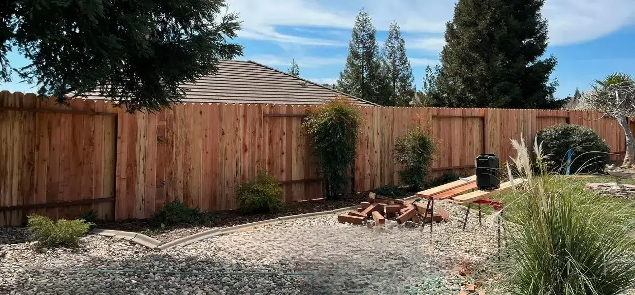 Long timber fence on a sunny day in Hobart